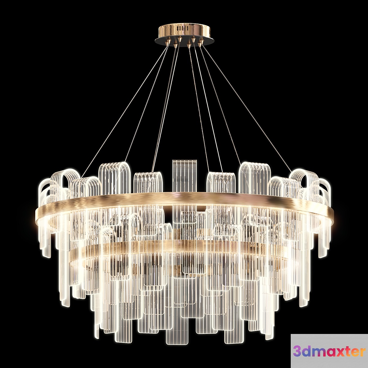 Modern round led Chandelier 06 3D Max