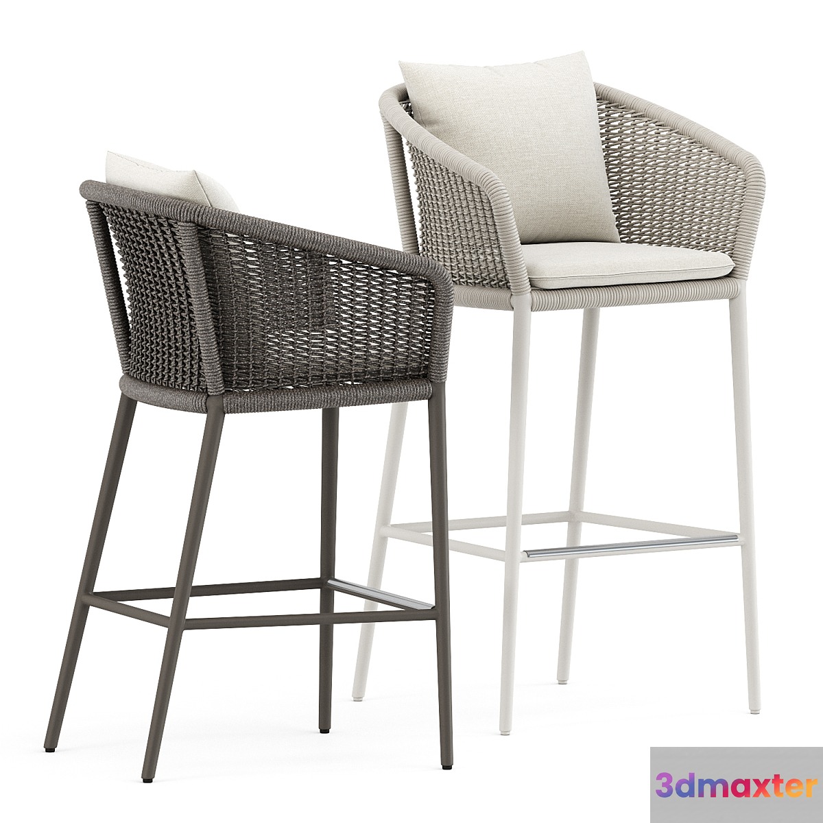 Knot barstool with arms and Knot counter stool with arms by Janus et Cie 3D Max