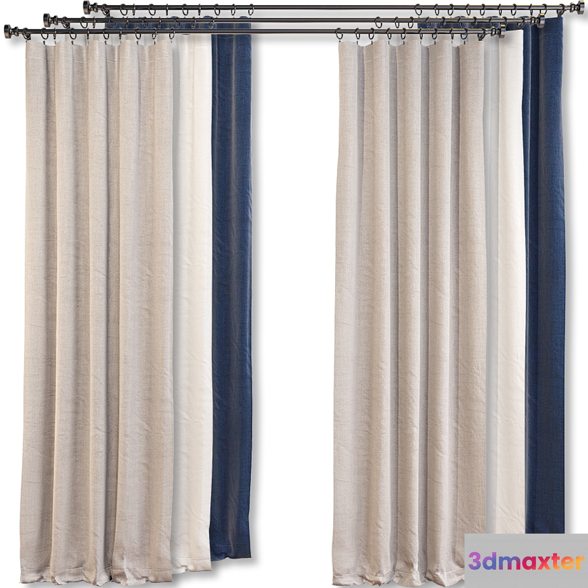 Crate and Barrel _ Silvana Blackout Curtain - No.2 3D Max