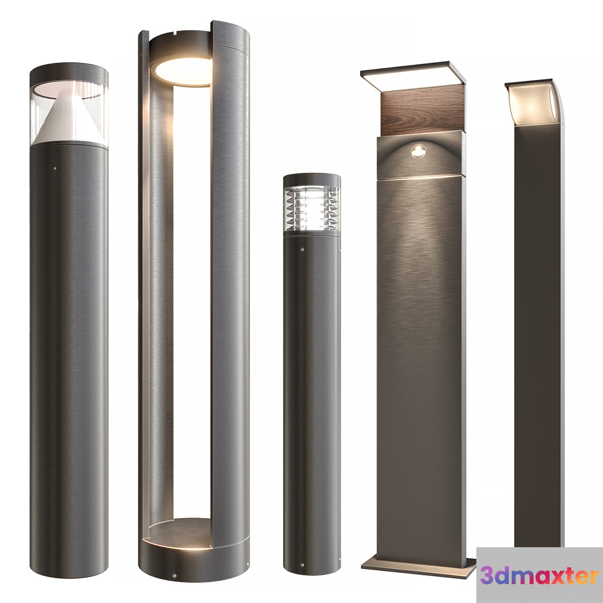 Lucande bollard lights 3D Max