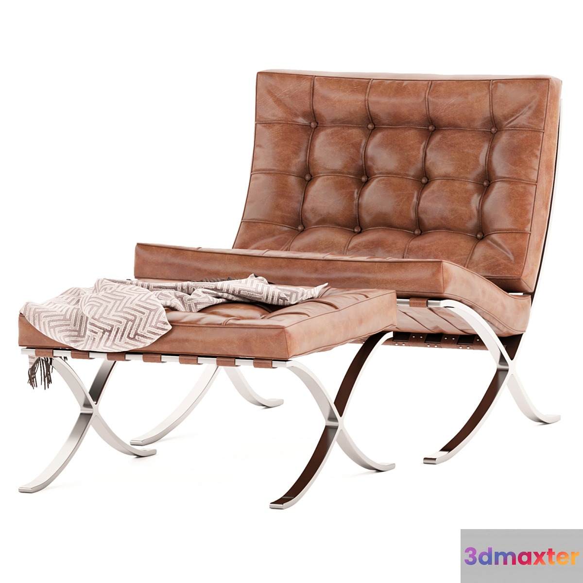 Barcelona chair with footrest
