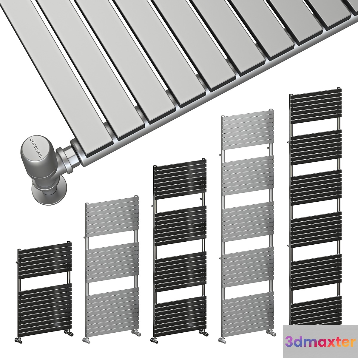 Полотенцесушитель Cordivari Stefania towelrail polished satin 3D Max