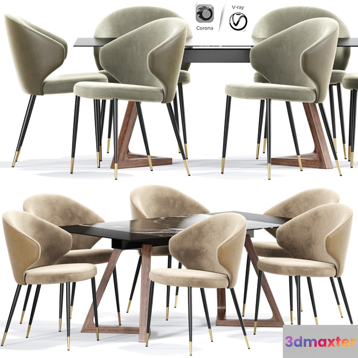 Bellroy Dining Chair Table 3D Max