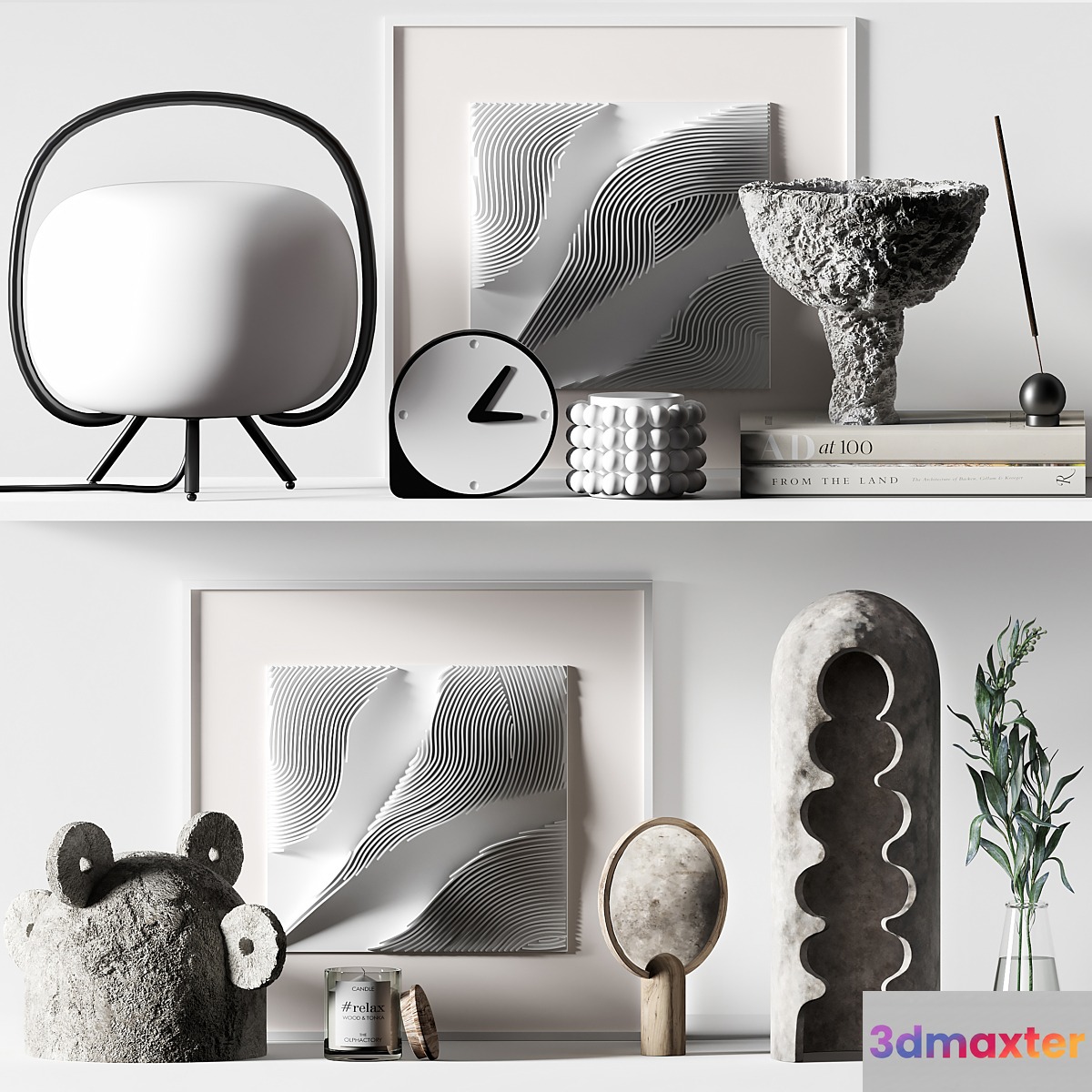 Decorative Set 017 with reliefs and olyve - No.2