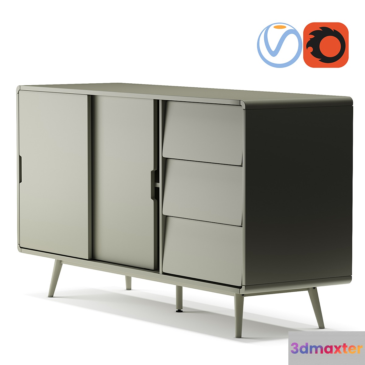 Aubun retro cedar green buffet