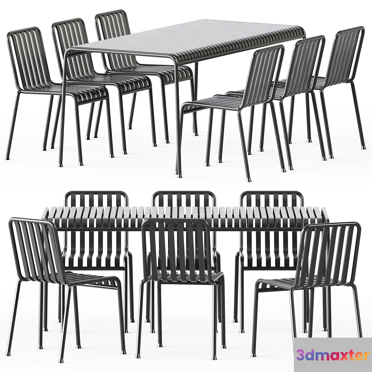 Palissade Table and Palissade Chair by Hay 3D Max