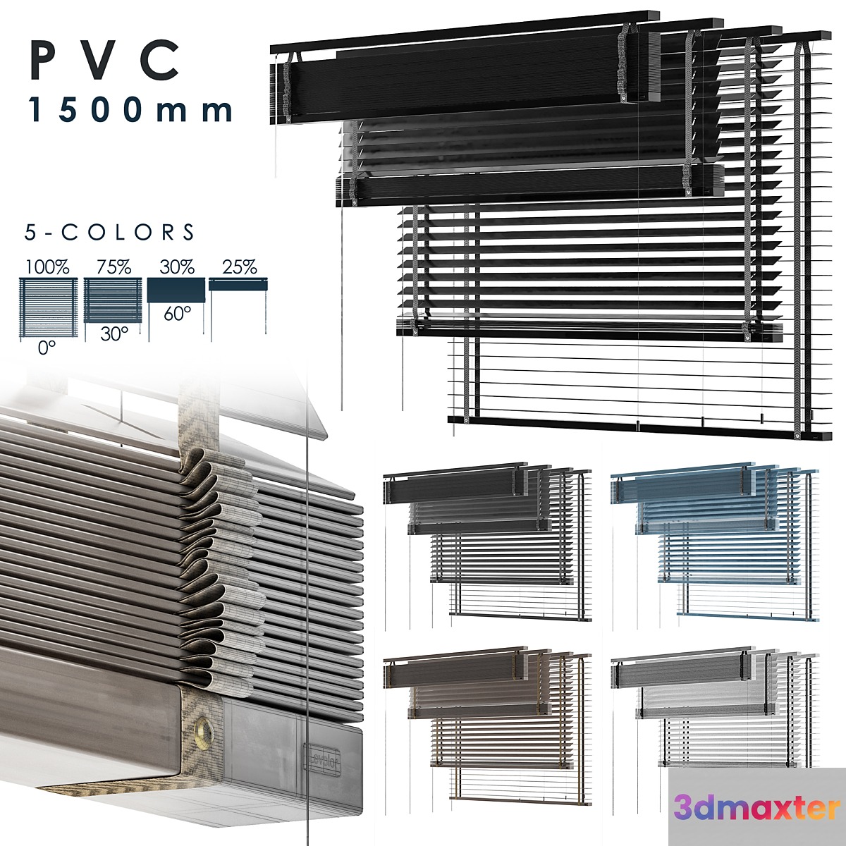 PVC Blind 1500 in 45 mm 3D Max