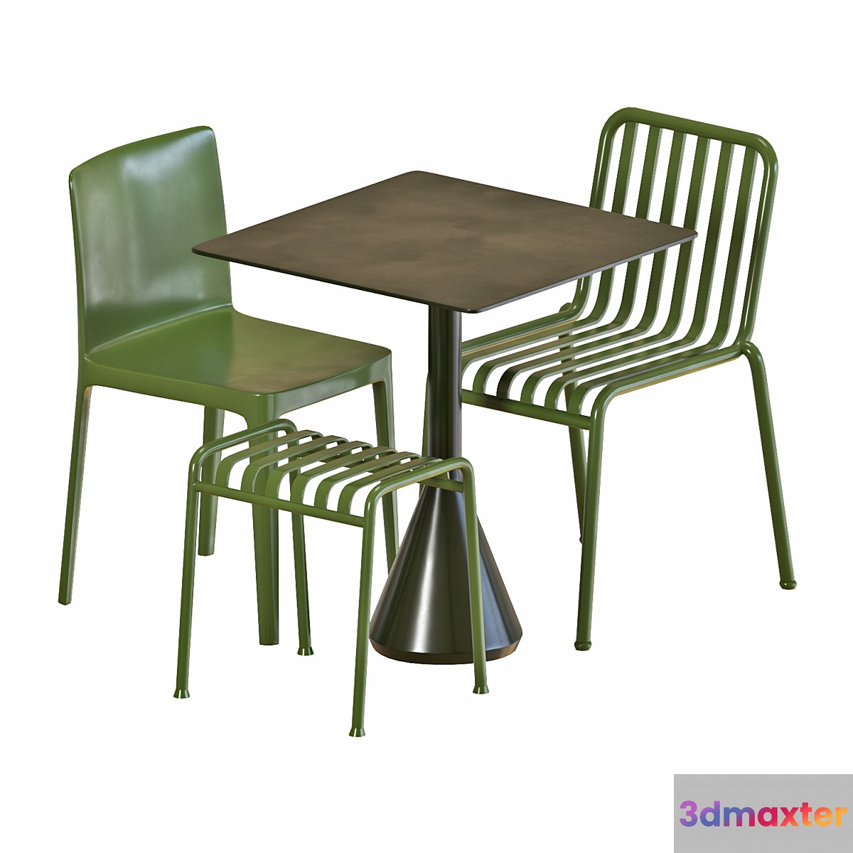 Hay table and chairs set 5 3D Max