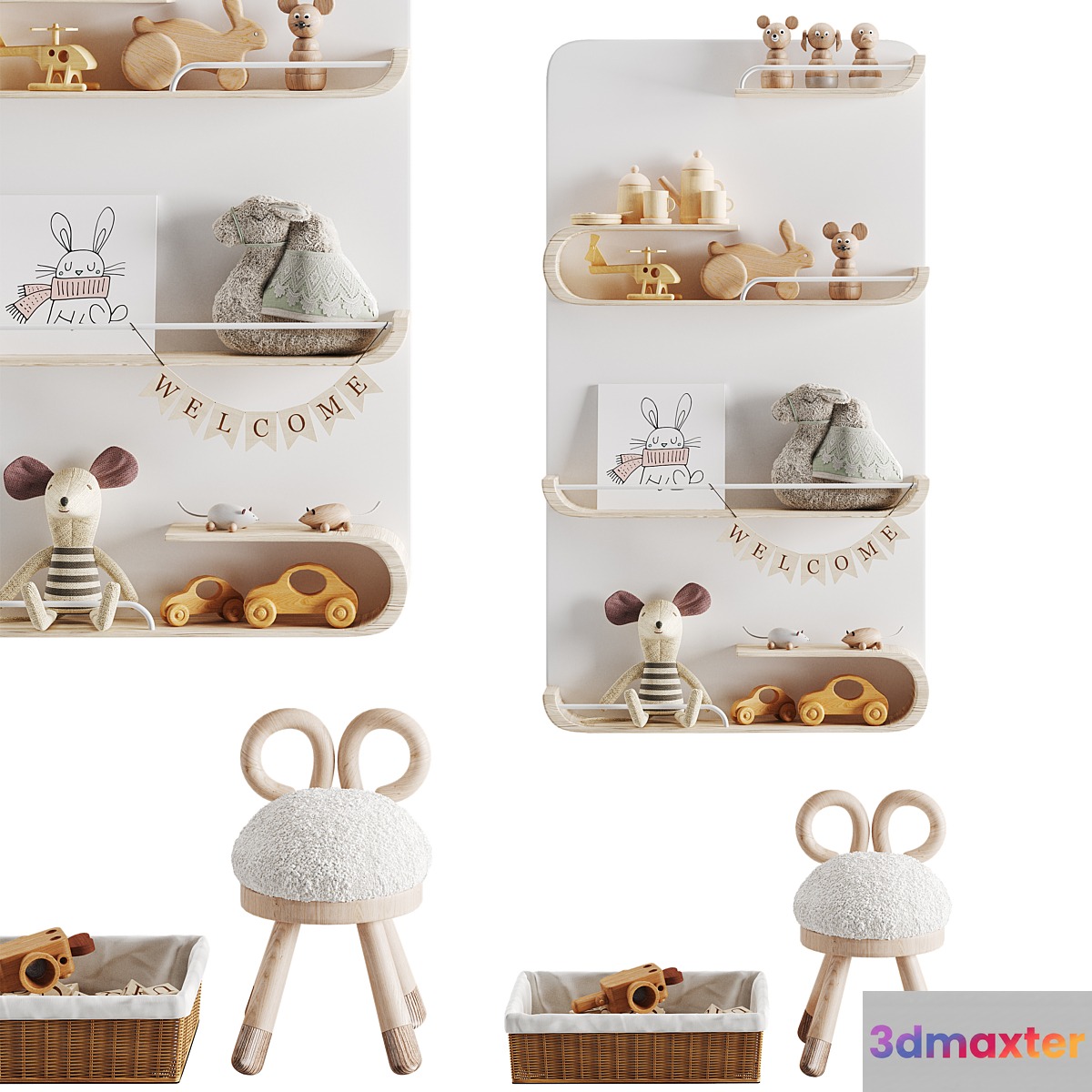 Children room. Decor set 04