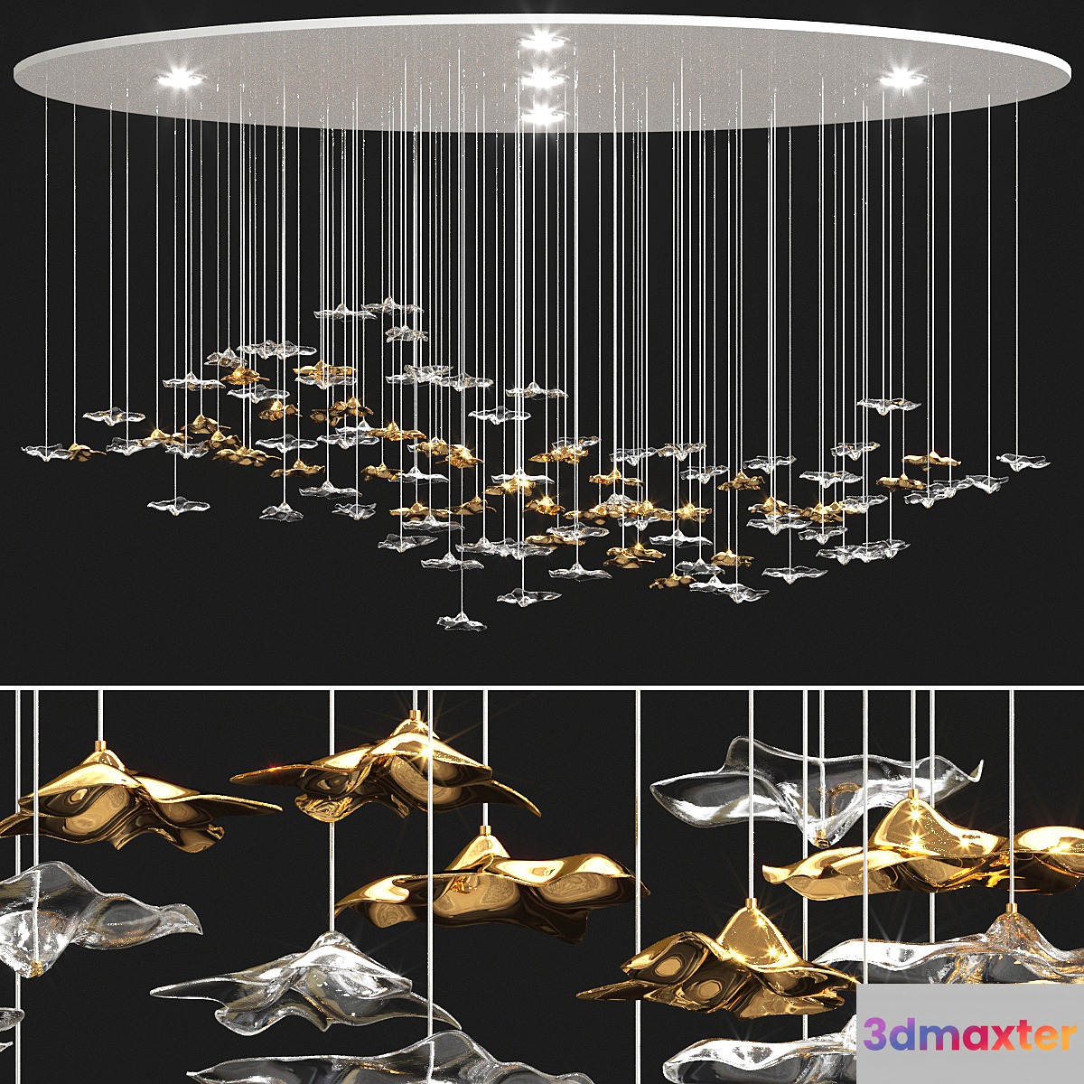 Sand and Sea hanging chandelier 3D Max