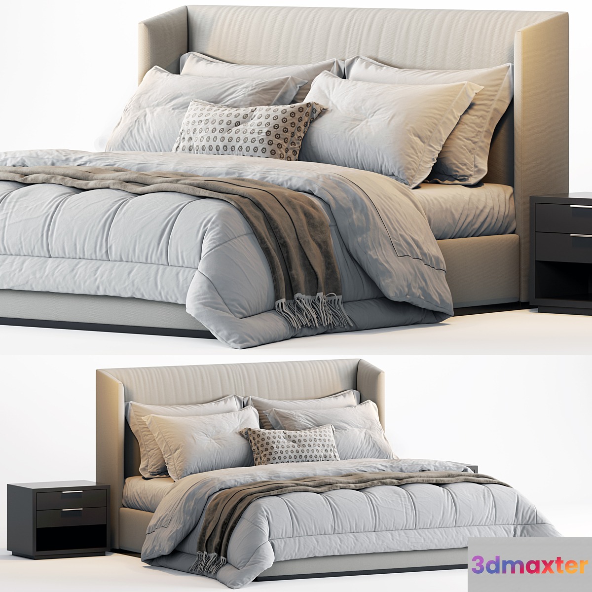 RH Alessa Fabric Shelter Bed