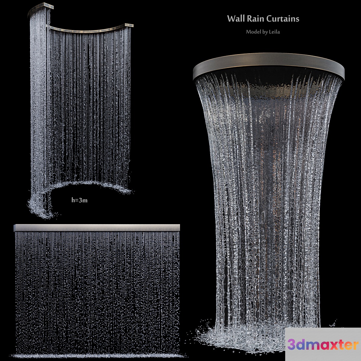 Wall rain curtain waterfall - No.5