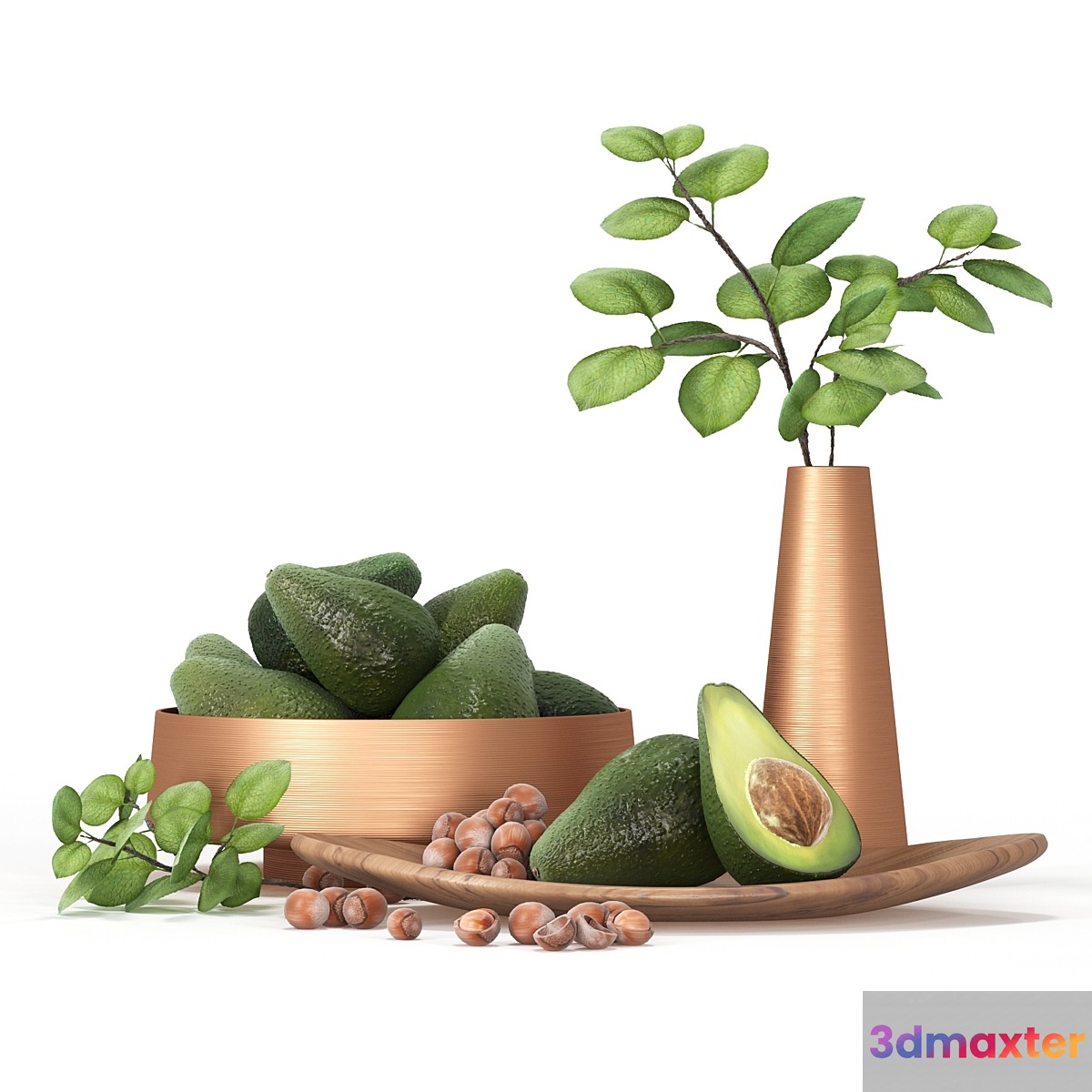 Decorative set for the kitchen with avocado