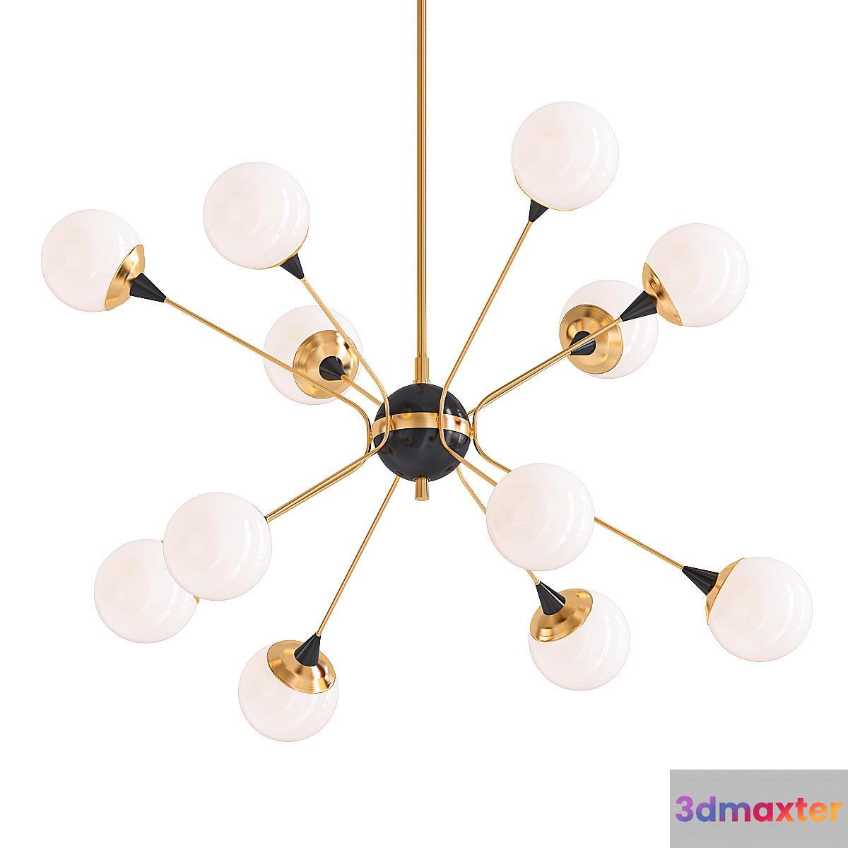 Brass orbiter chandelier 3D Max