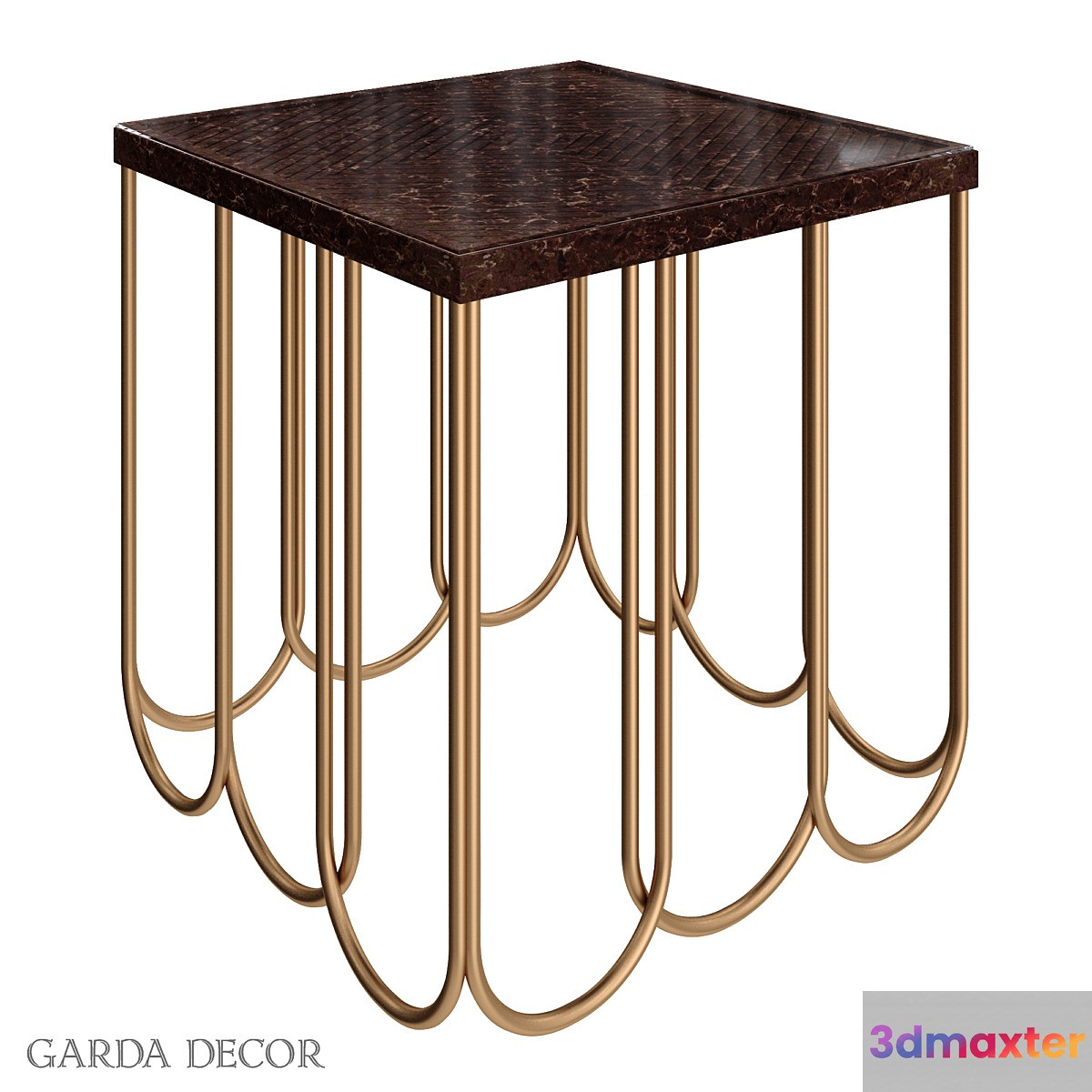 Coffee Table Square Cherry-Gold ART-2706-ET Garda Decor
