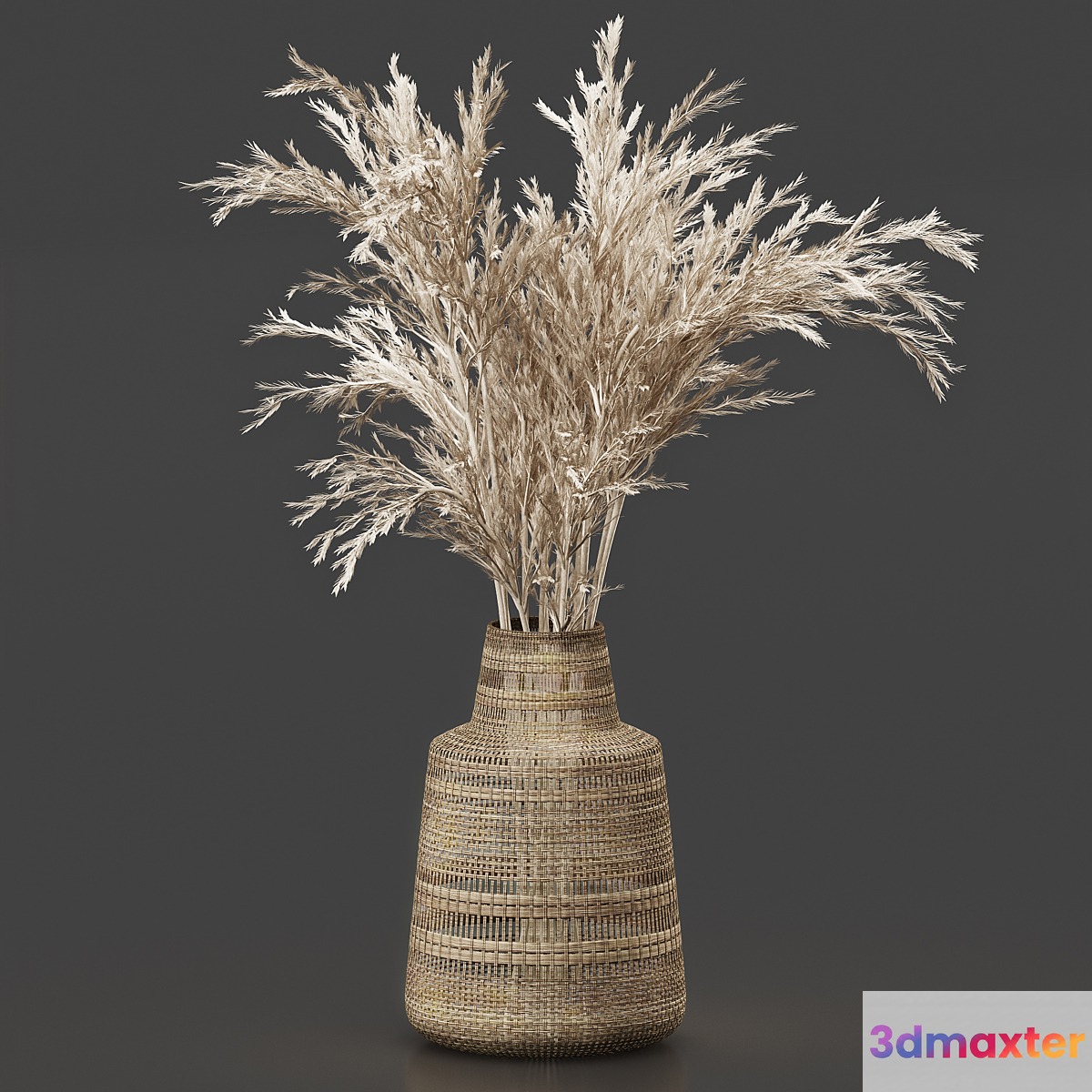 Dried Plant Bouquet in Wicker Vase
