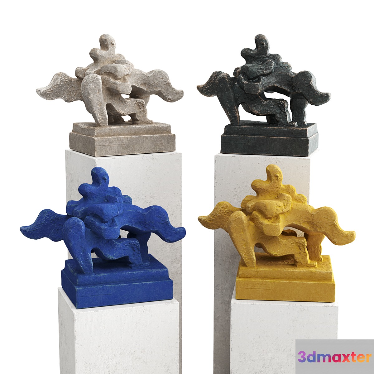 Jacques lipchitz Engel sculpture 3D Max