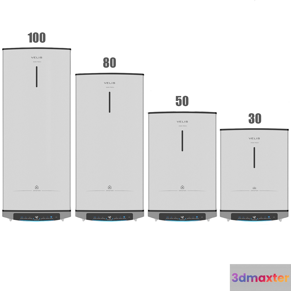Electric water heater set ARISTON VELIS LUX INOX PW ABSE WIFI 3D Max