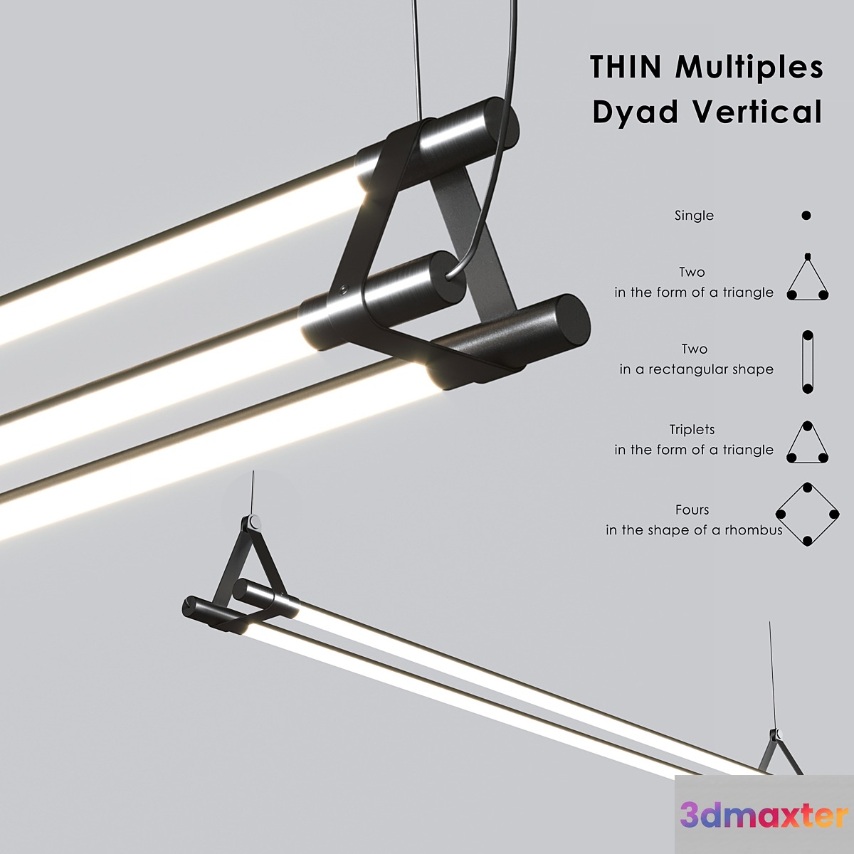 Thin Multiples Dyad Vertical Linear Suspension Light