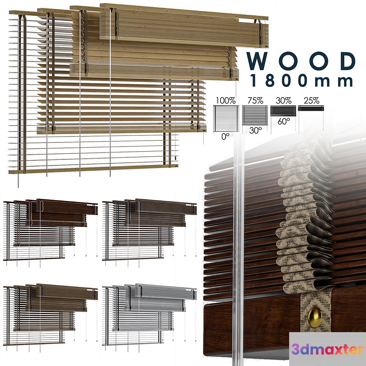 Wood Blind 1800 in 45mm - No.2
