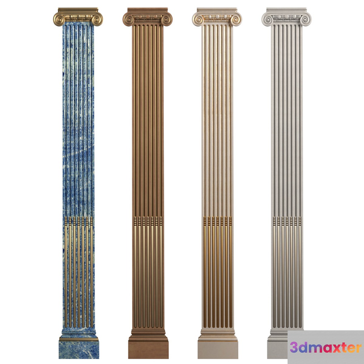 Pilaster with flute Ionic.