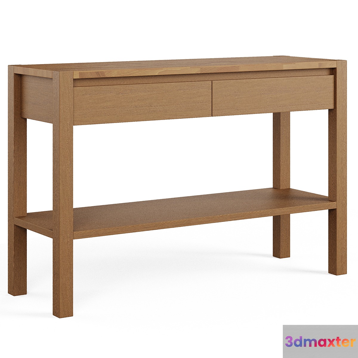Adelita Oak Console Table with 2 Drawers 3D Max