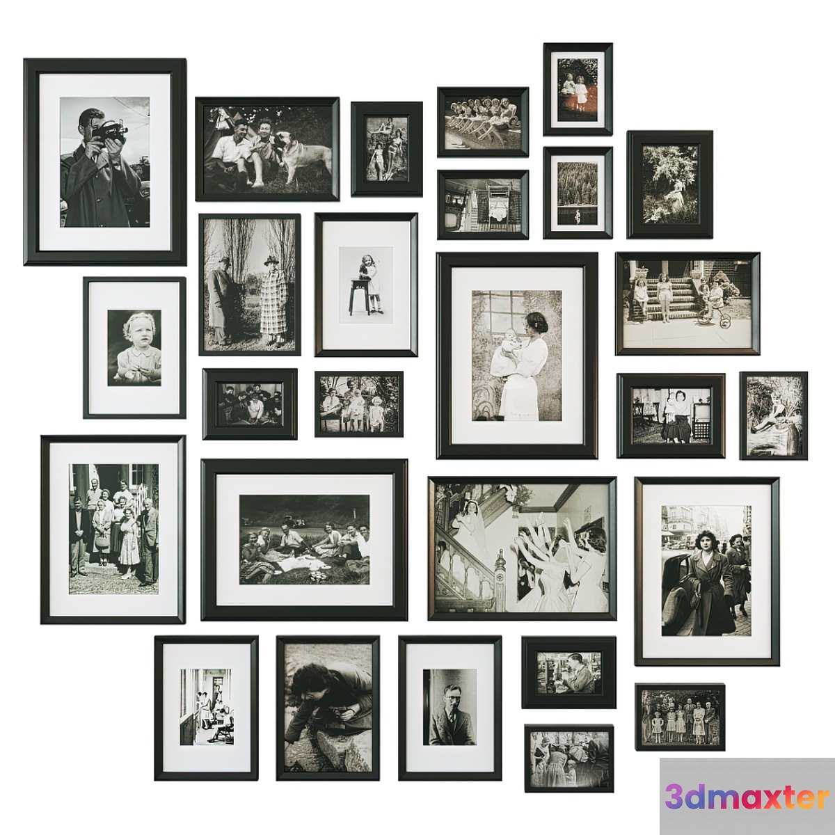 Family retro photo wall