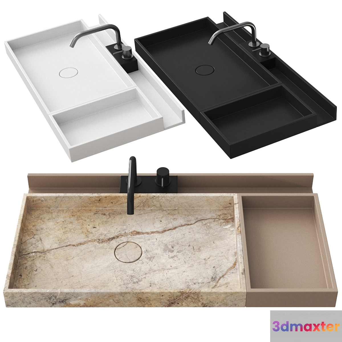 Washbasin with organizer and trays by Rexa Design