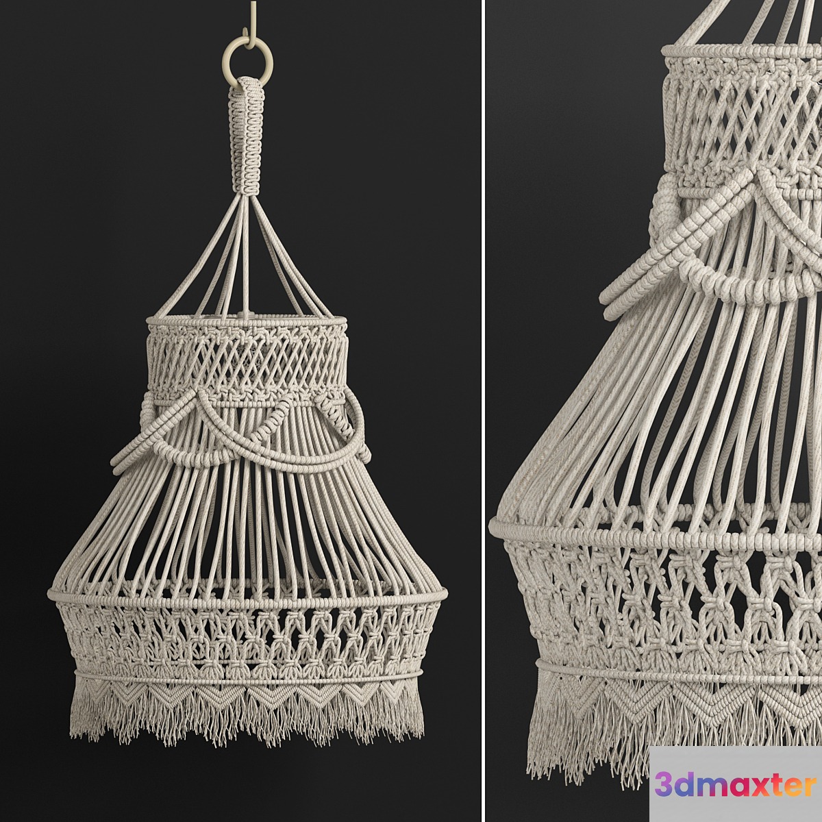 macrame chandelier 01 3D Max