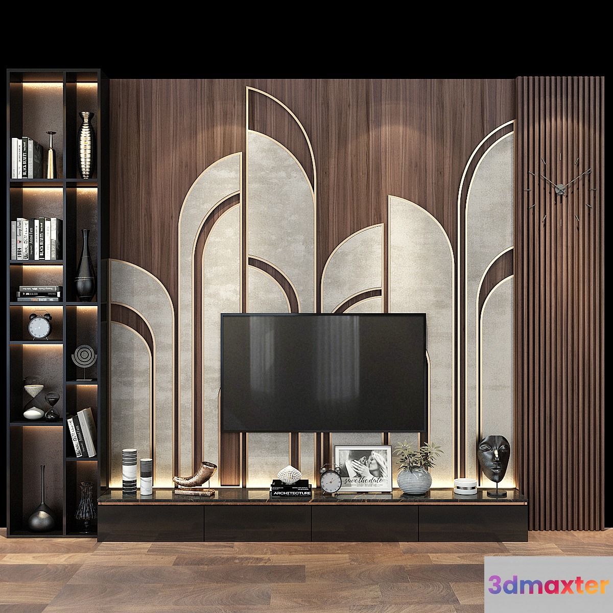 TV wall set 247 3D Max