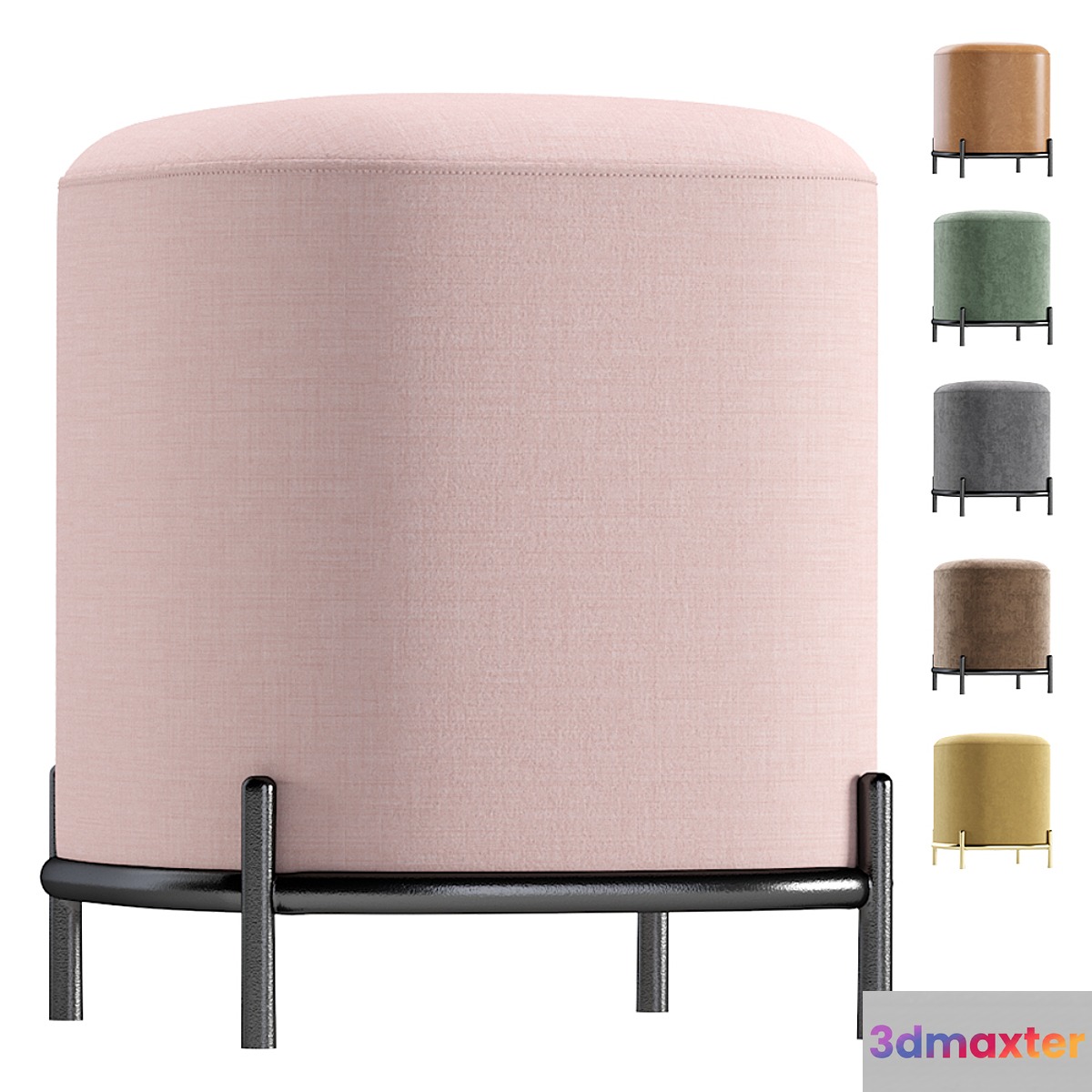 Coco Pouf iModern Velvet and Leather_Пуф Coco