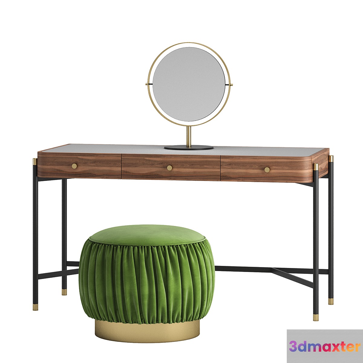 ROSIE dressing table and RENE by LASKASAS ottoman 3D Max