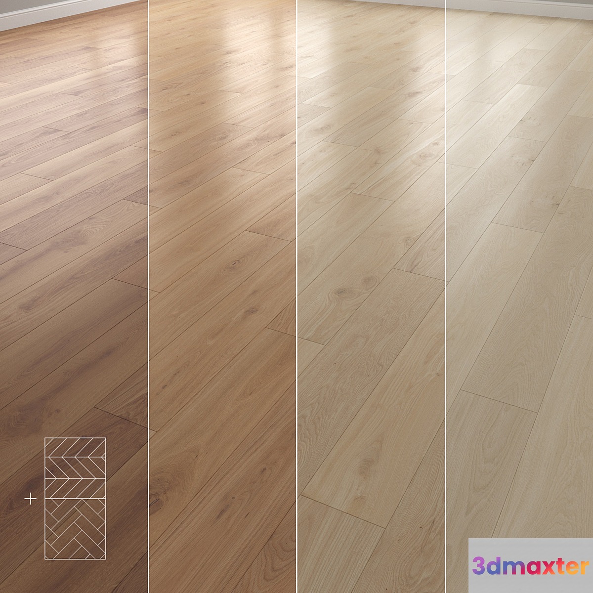 Parquet 4 colors Linear herringbone chevron setquad12 - No.2