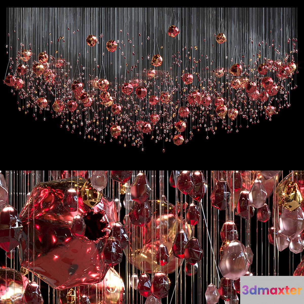 Chandelier Light Vargov - Garnet 3D Max