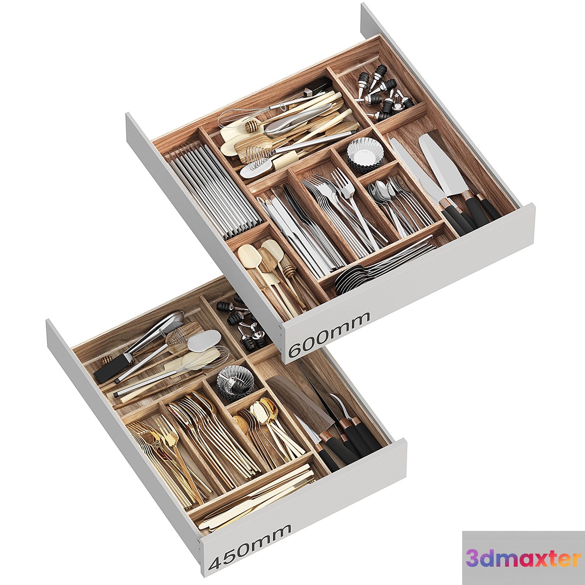 Filling for kitchen drawers