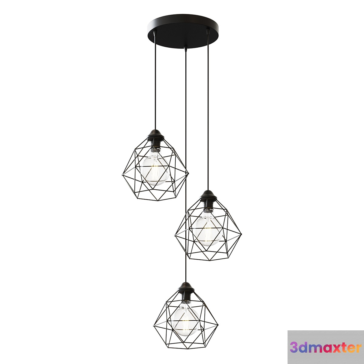 Chandelier VITALUCE Tara black trio 3xE27 max. 40W # 80397048