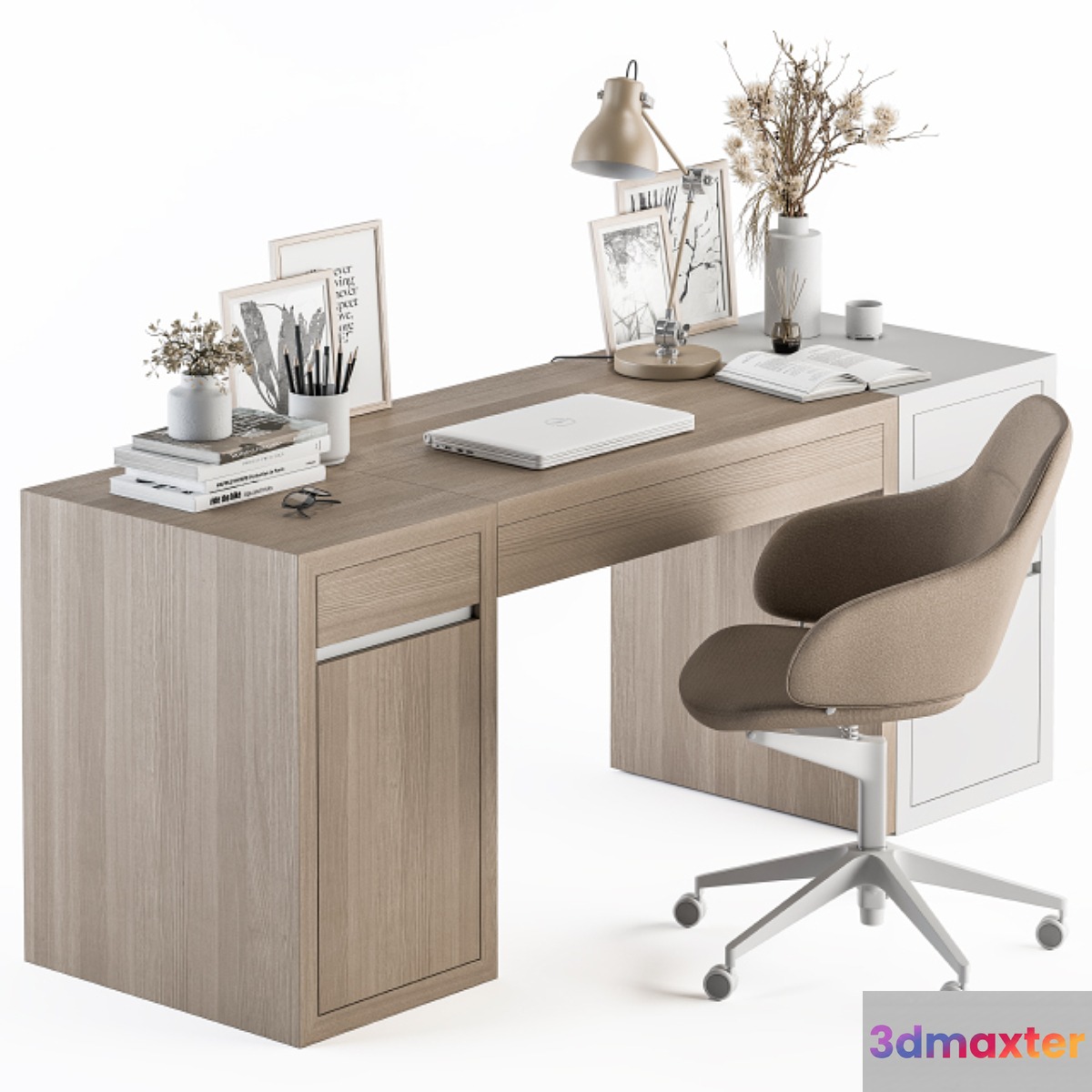 Office Furniture Wooden Writing Desk - Home Office 29 3D Max