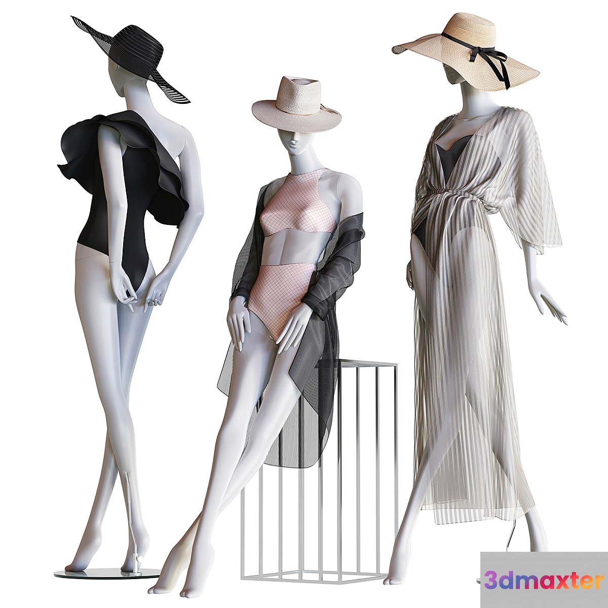 Set of female beachwear on mannequins - No.2