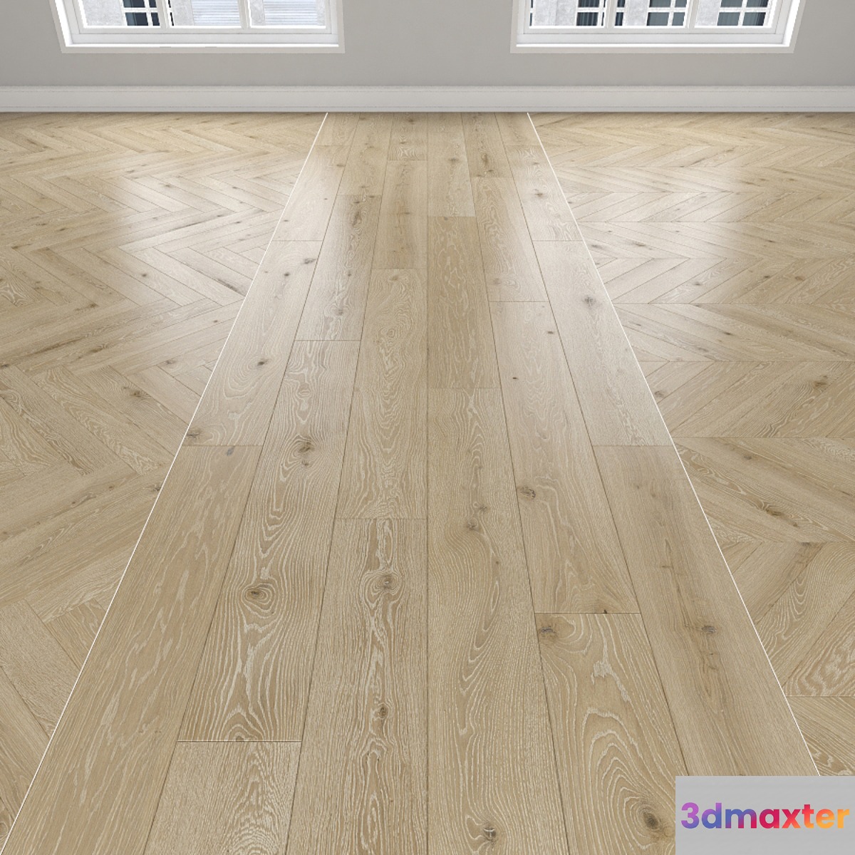 Parquet Oak 3 types: herringbone linear chevron. - No.3
