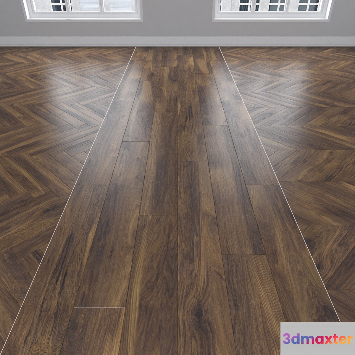 Parquet Oak 3 types: herringbone linear chevron. - No.8