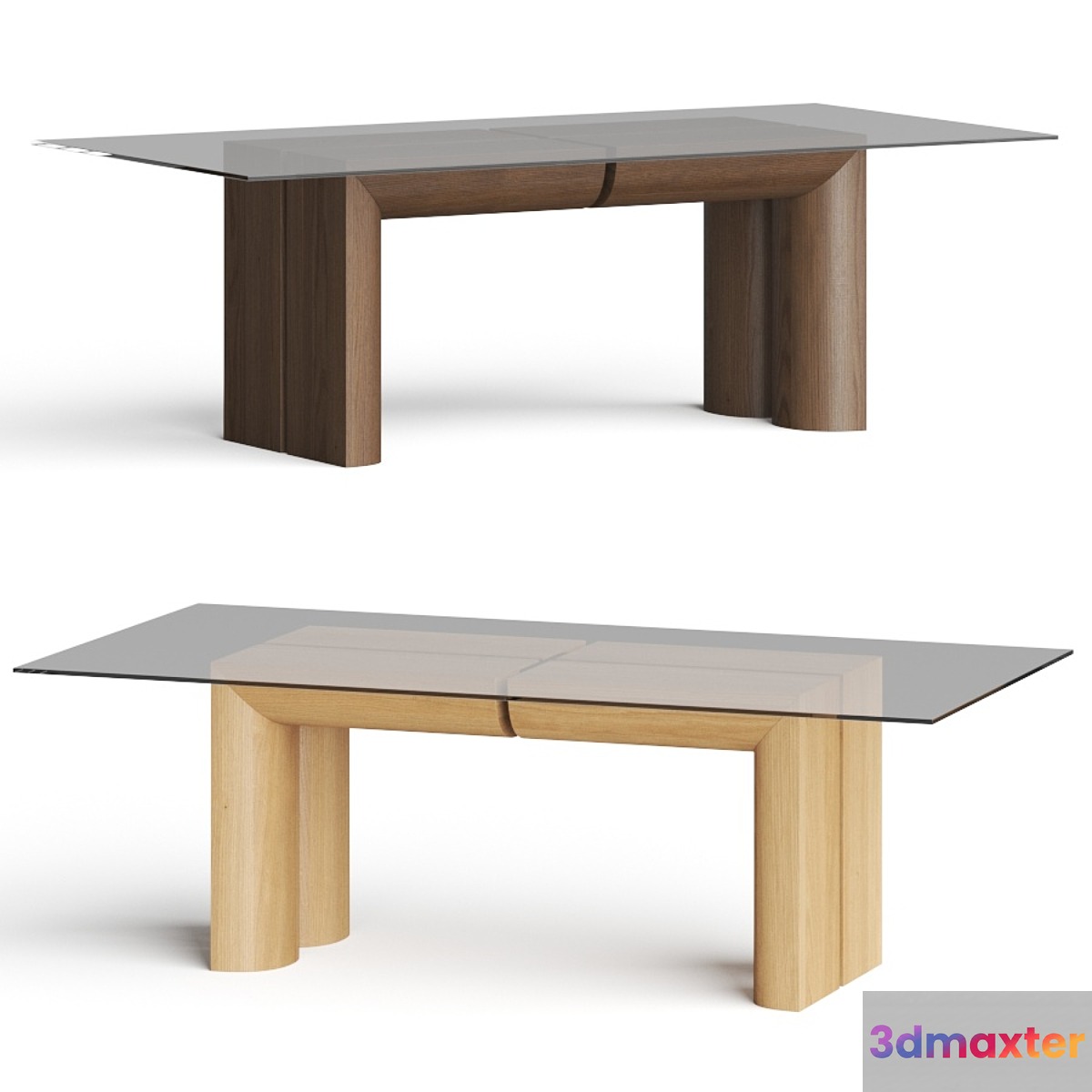 Crate and Barrel Emma Wood and Glass-Top Dining Table - No.2
