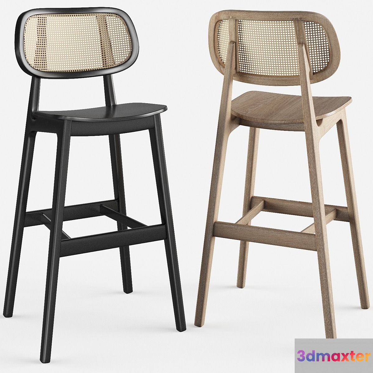 Cane wood restaurant bar stool