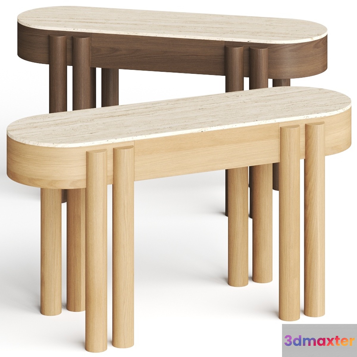 Crate and Barrel Oasis Oval Wood Console Table 3D Max