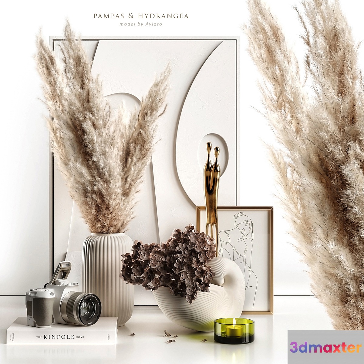 Pampas & hydrangea - No.2 Pampas & hydrangea - No.2