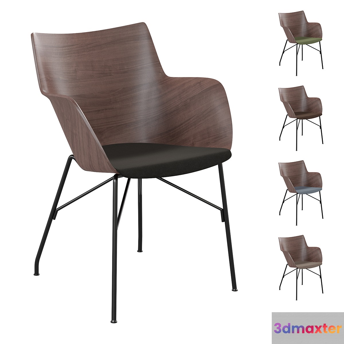 Chair Kartell Q _ Wood (dark wood _ black)