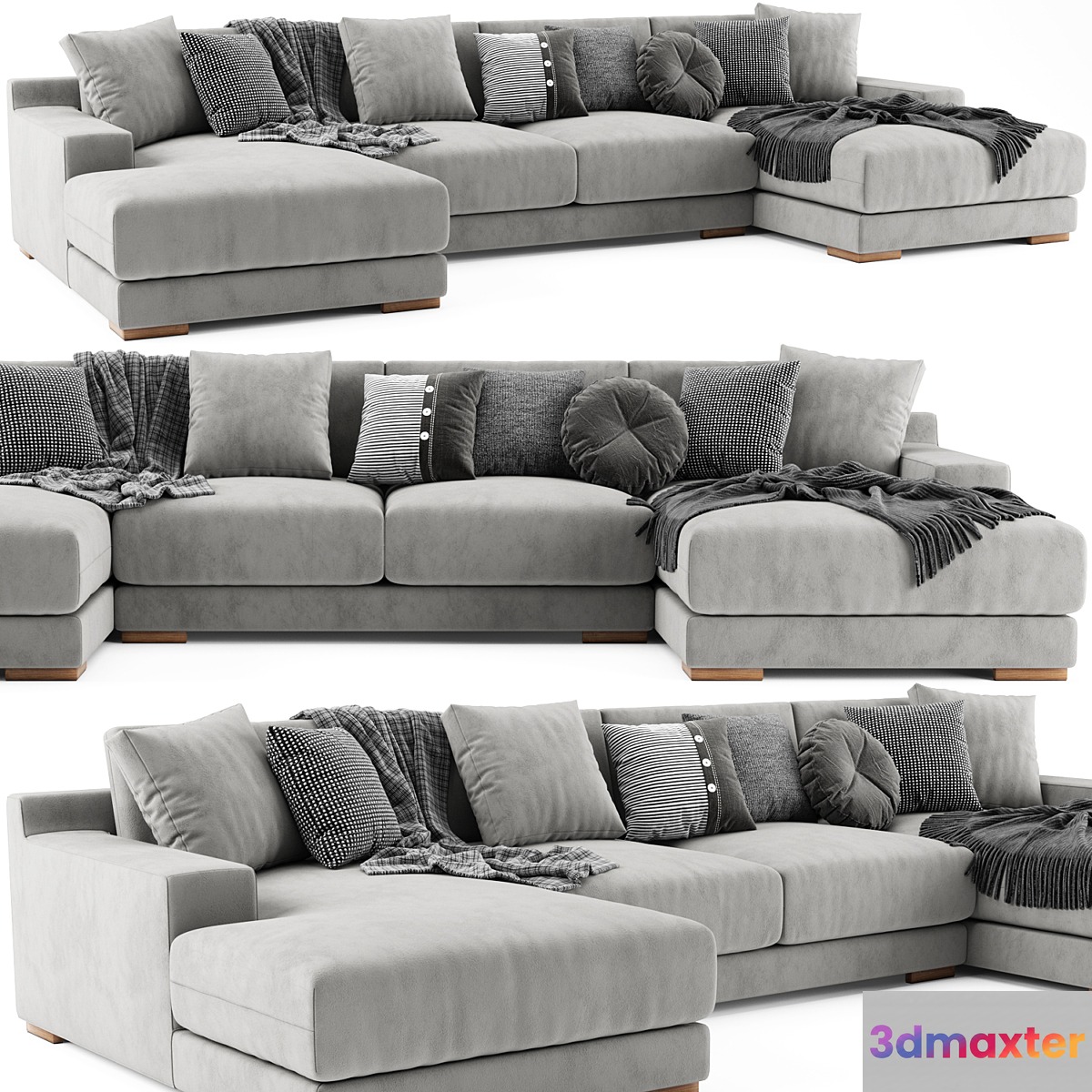 West Elm Dalton U Shaped 3D Max