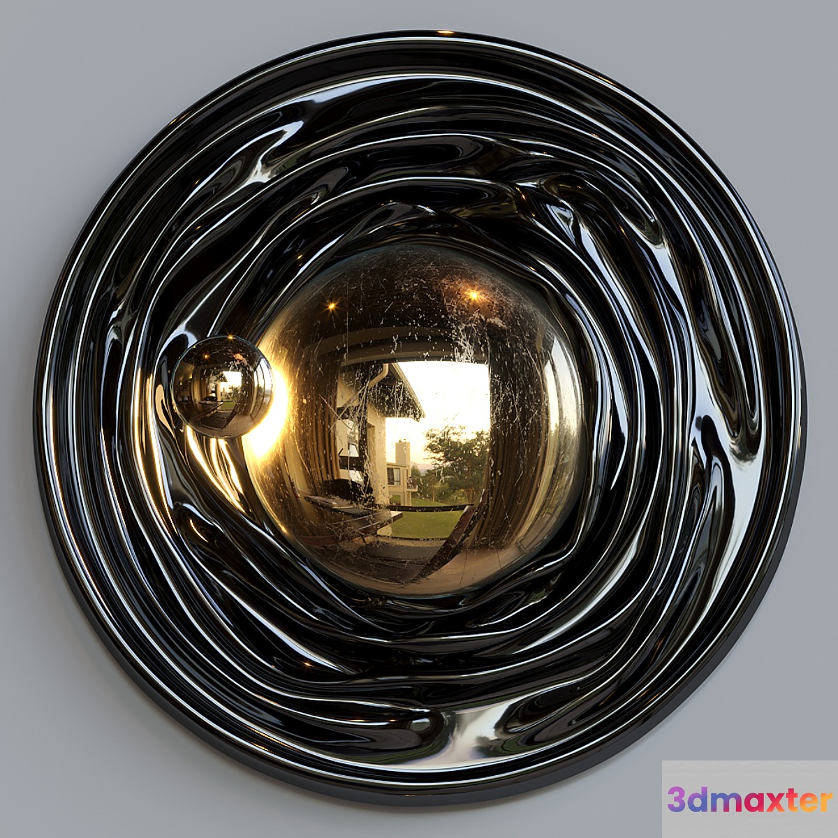 Light sculpture Vargov Design - Black gold (wall) - No.3