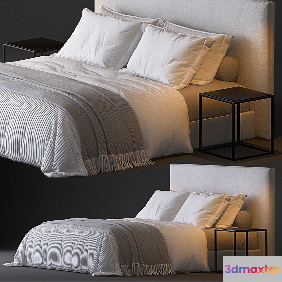 Sullivan fabric platform bed 3D Max