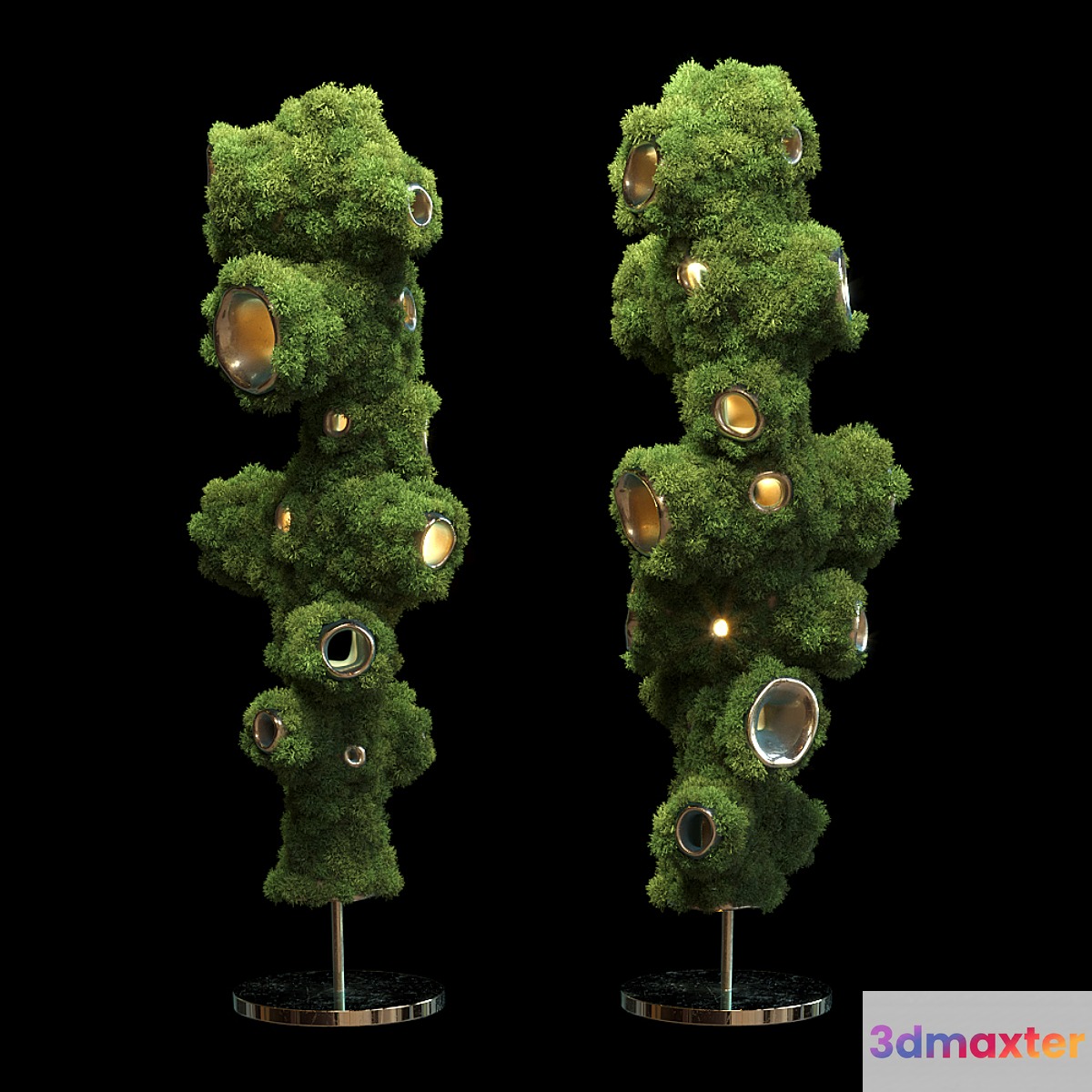 Backlit floor phytosculpture - Vargov Design - No.2