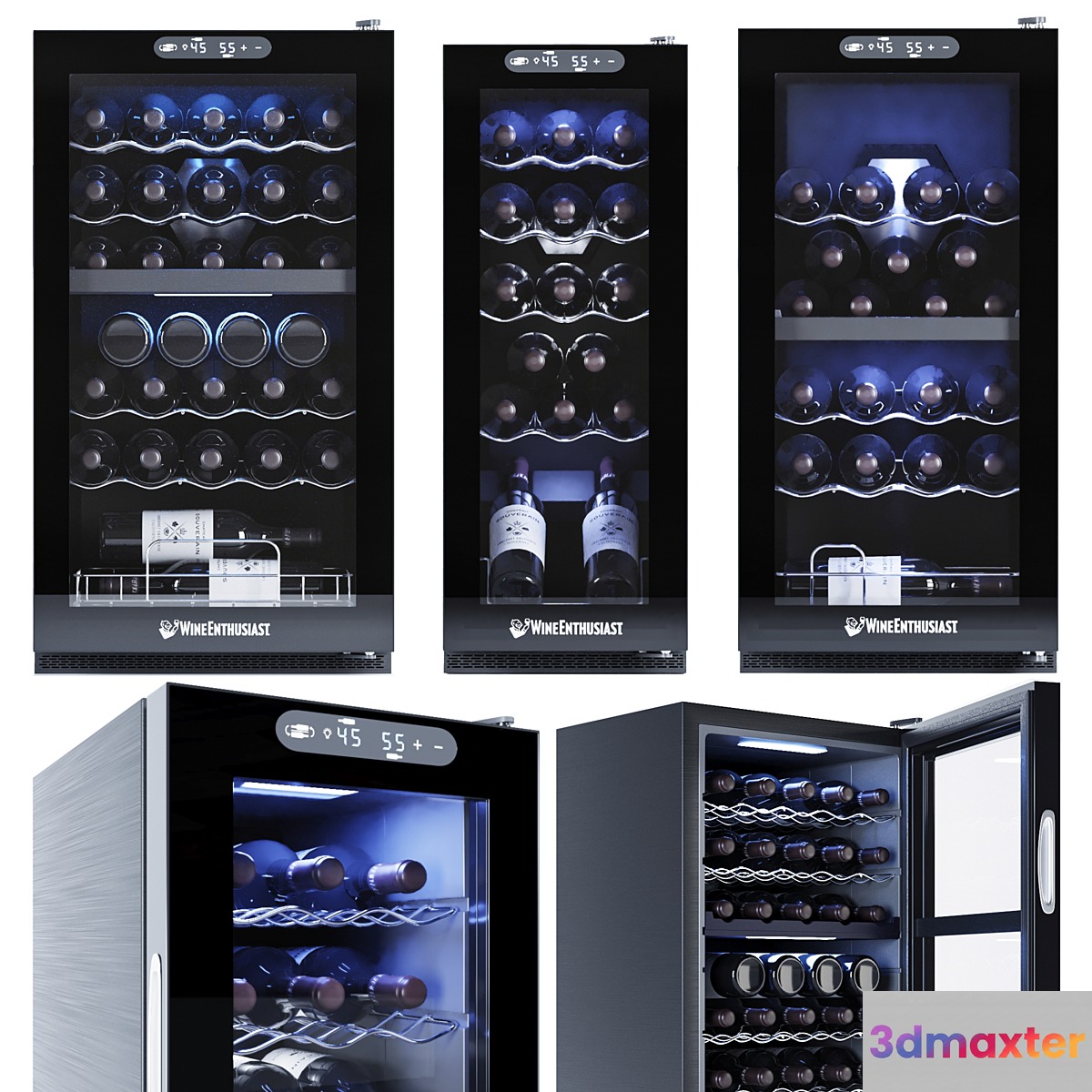 Wine Enthusiast cooler and storage 3D Max